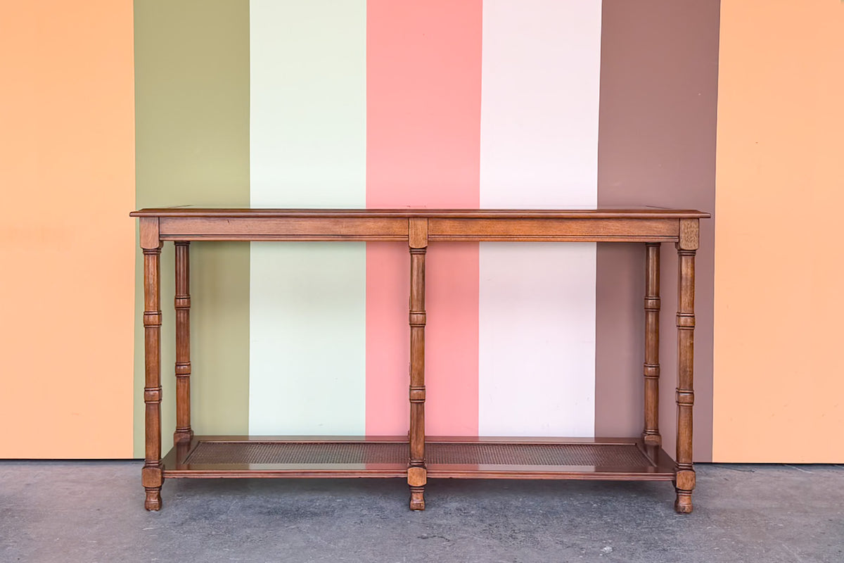 Handsome Faux Bamboo Console Table