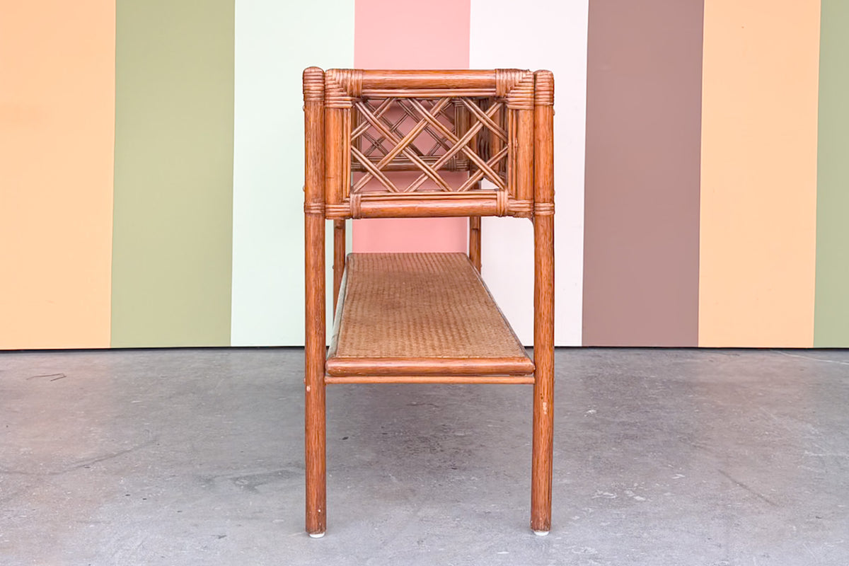 Seagrass and Rattan Lattice Console