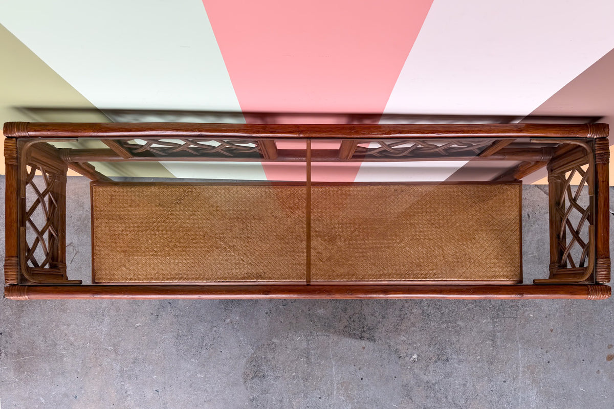 Seagrass and Rattan Lattice Console