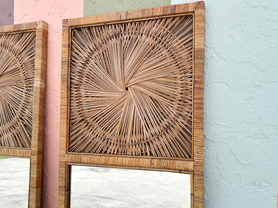 Pair of Island Chic Medallion Mirrors