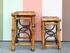 Pair of Rattan Nesting Tables