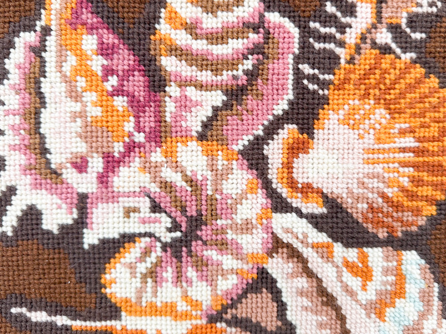 Shell Needlepoint Framed Art