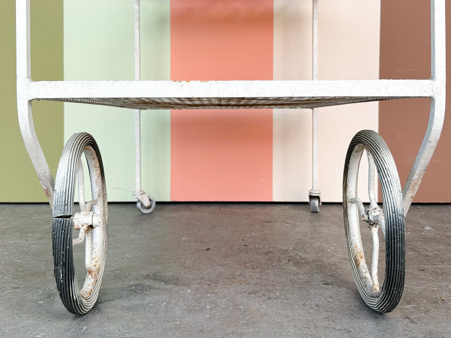 1950s Russell Woodard Wrought Iron Bar Cart