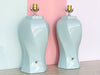 Pair of Seafoam Swirl Lamps