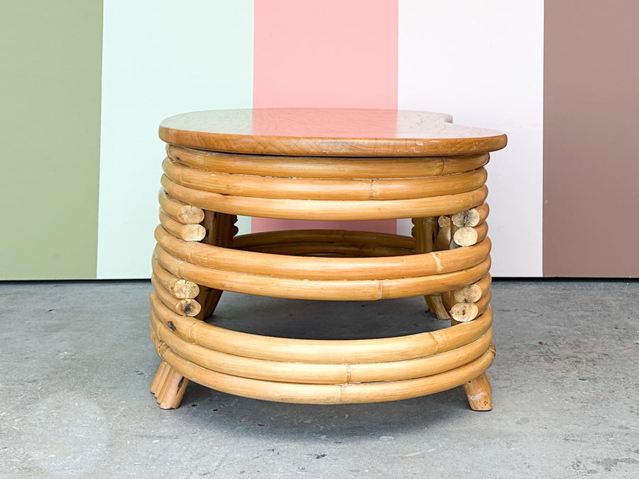 Frankl Style Kidney Bean Rattan Coffee Table