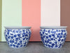 Pair of Blue and White Cachepot