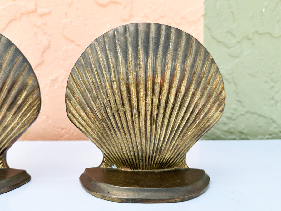 Pair of Brass Shell Bookends