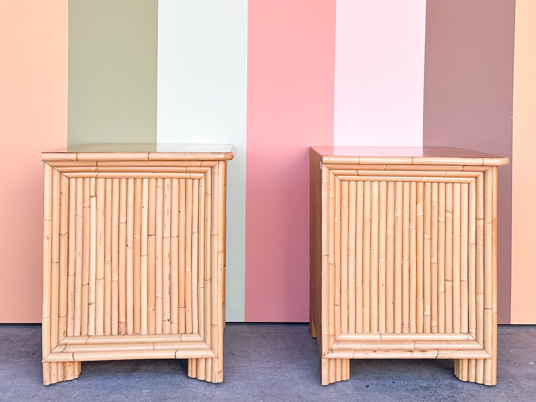 Bamboo style nightstand discount
