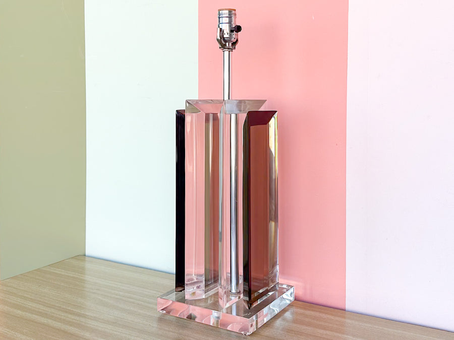 Van Teal Smoked Lucite Column Lamp