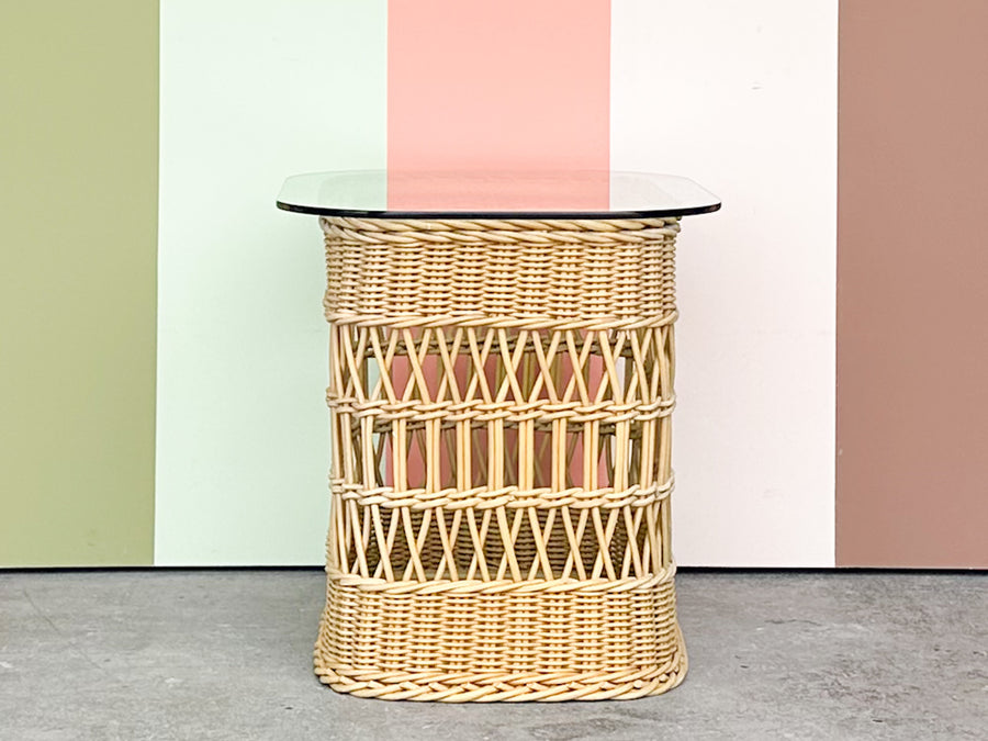 Wicker Chic Side Table