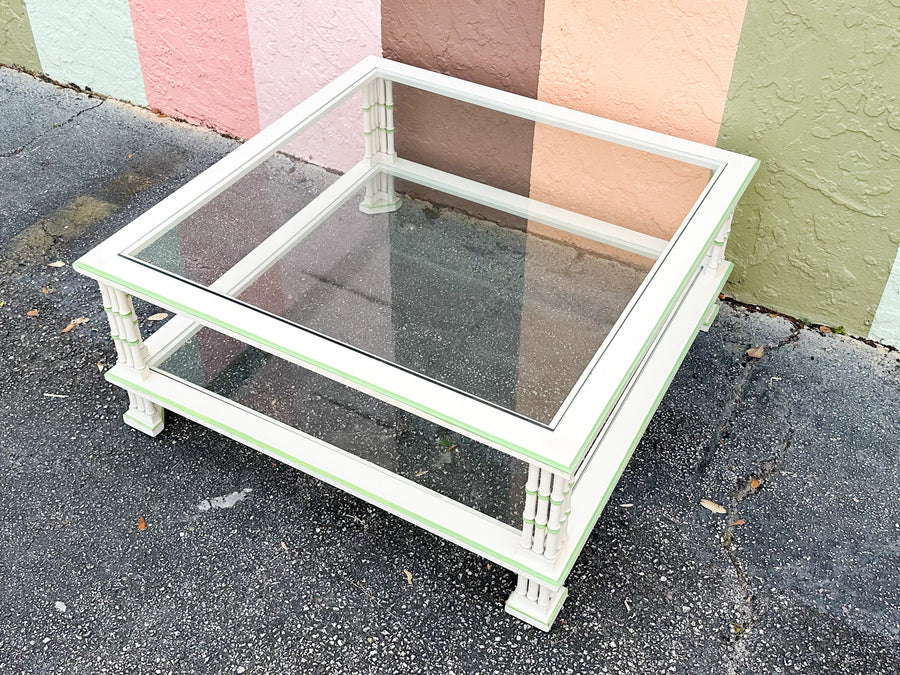 Tri Leg Faux Bamboo Coffee Table