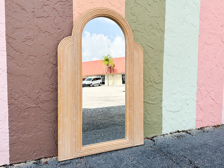 Pencil Reed Rattan Mirror