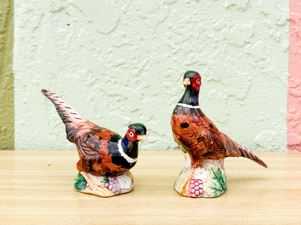 Pair of Fitz and Floyd Pheasant Salt and Pepper Shakers