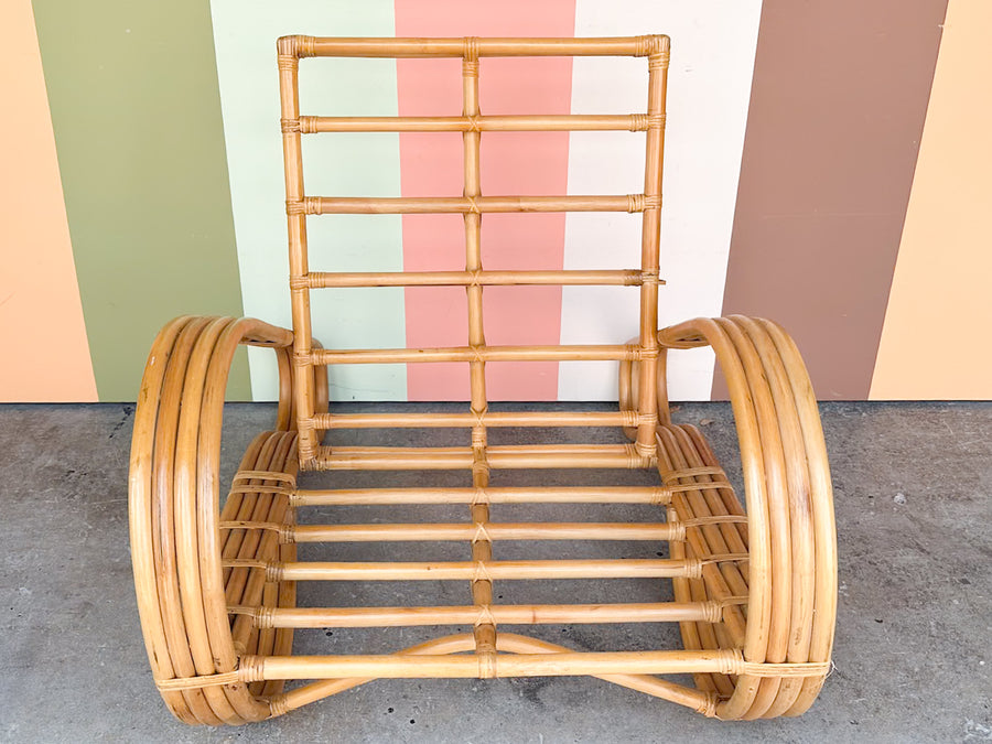 Old Florida Style Rattan Lounge Chair