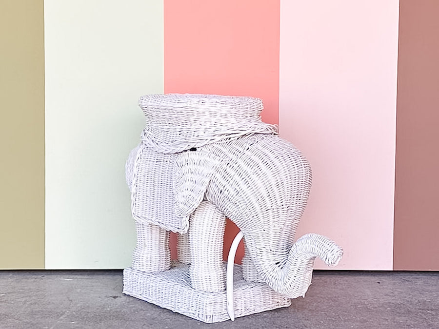 Wicker Elephant Garden Seat