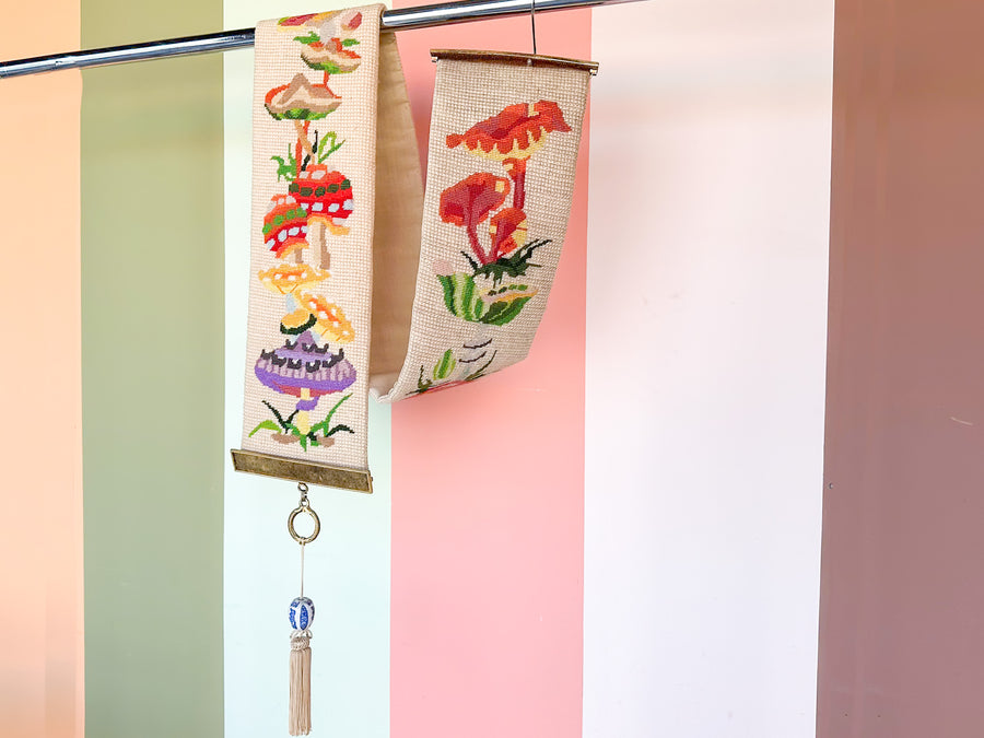 Trippy Mushroom Needlepoint Wall Hanging