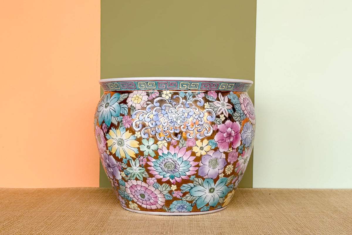 Floral Chinoiserie Cachepot