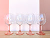 Set of Eight Pink Stem Glassware