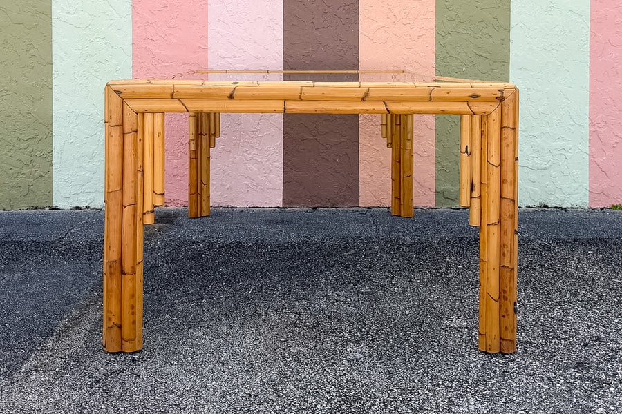 Old Florida Rattan Dining Table