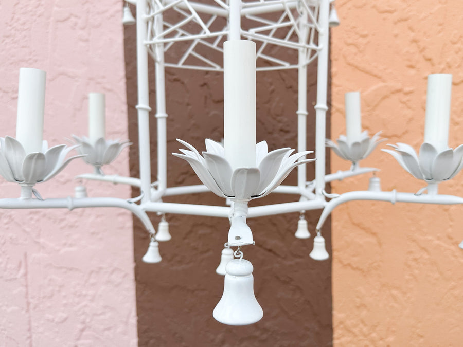 Faux Bamboo Chippendale Pagoda Chandelier