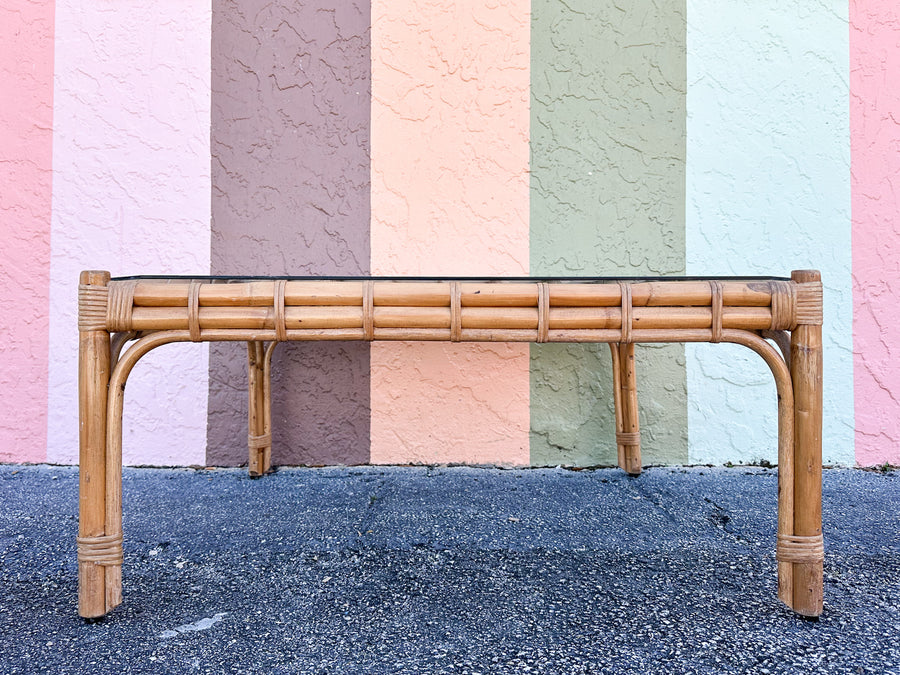 Old Florida Rattan Coffee Table