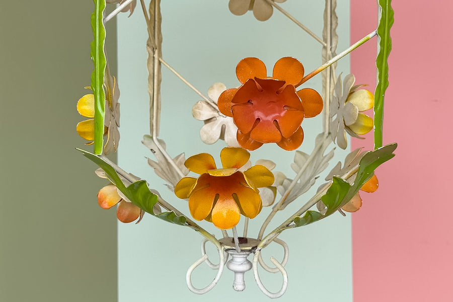 Cute Floral Tole Chandelier
