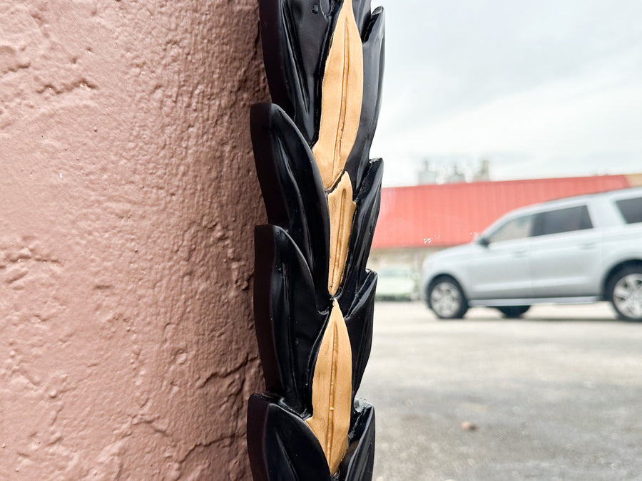 Black and Gold Palm Frond MIrror