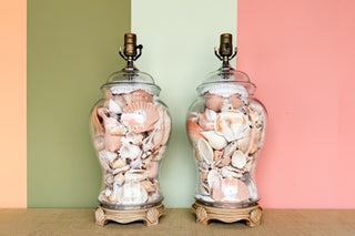 Pair of Old Florida Shell Lamps