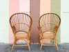 Pair of Island Style Rattan Balloon Back Chairs