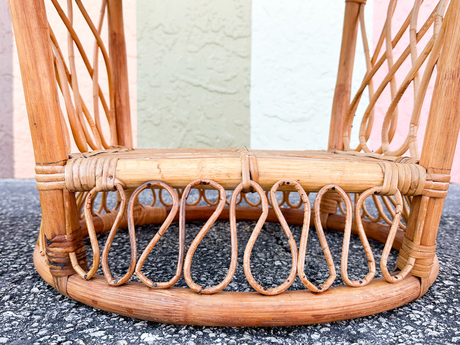 Pair of Coastal Rattan Side Tables
