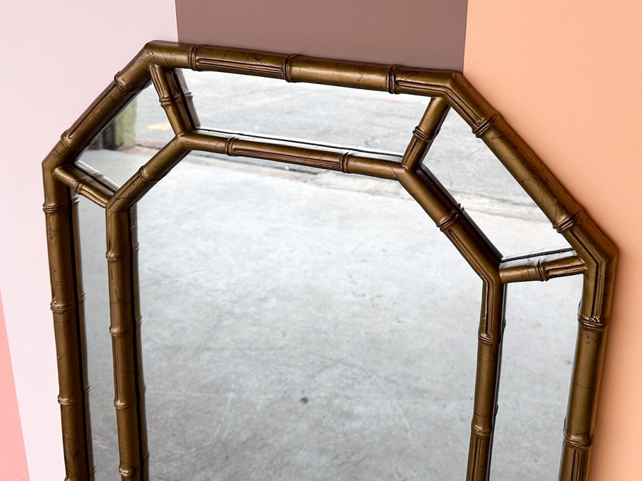 Faux Bamboo Octagon Mirror