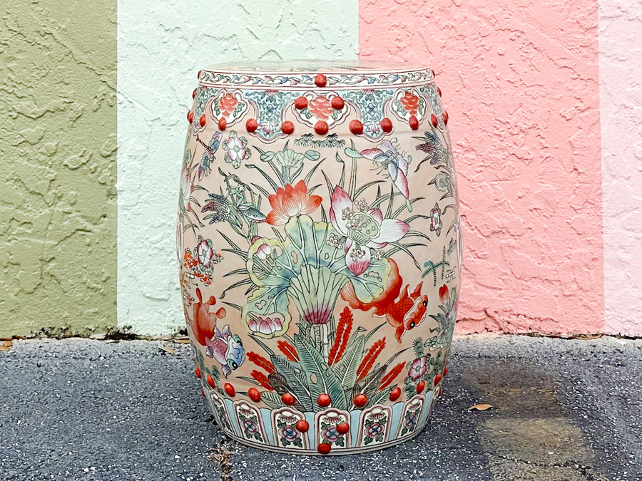 Colorful Koi Fish Garden Seat