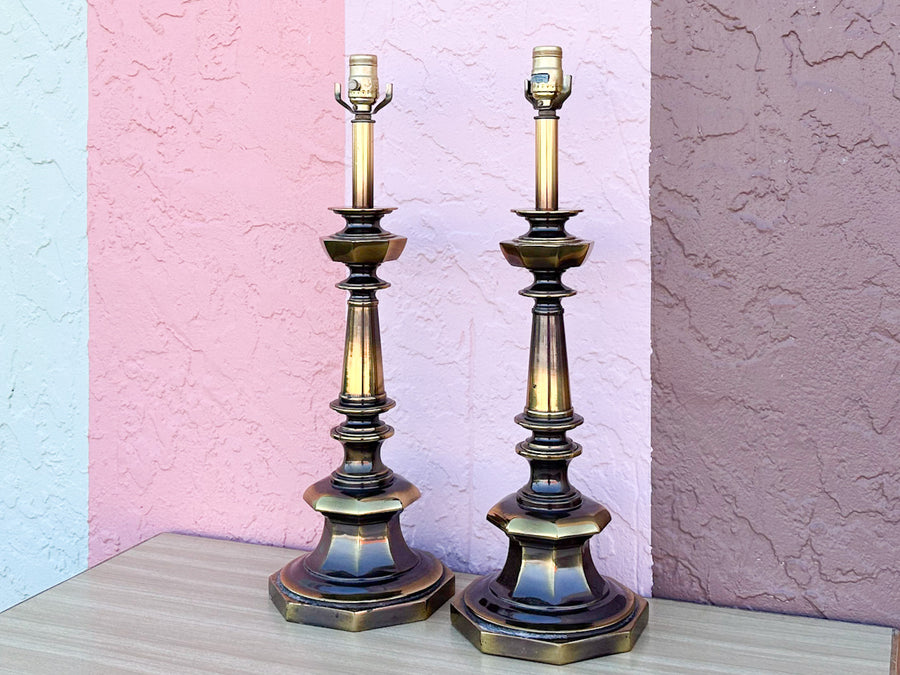 Pair of Brass MCM Lamps