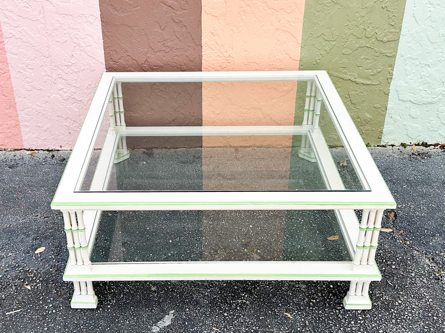 Tri Leg Faux Bamboo Coffee Table