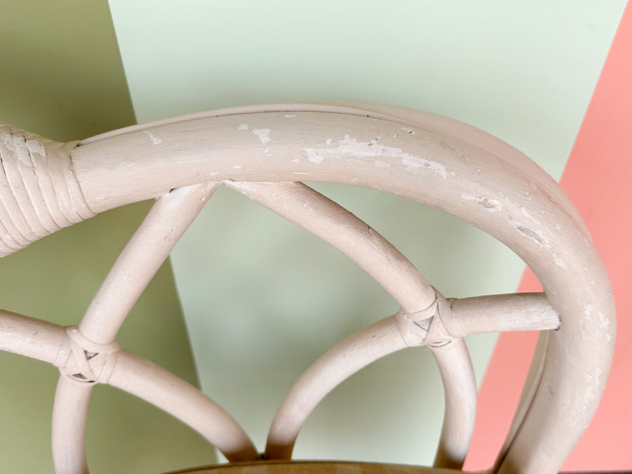 Pair of Painted Rattan Lounge Chairs