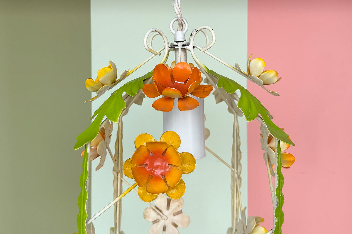 Cute Floral Tole Chandelier