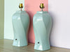 Pair of Seafoam Swirl Lamps