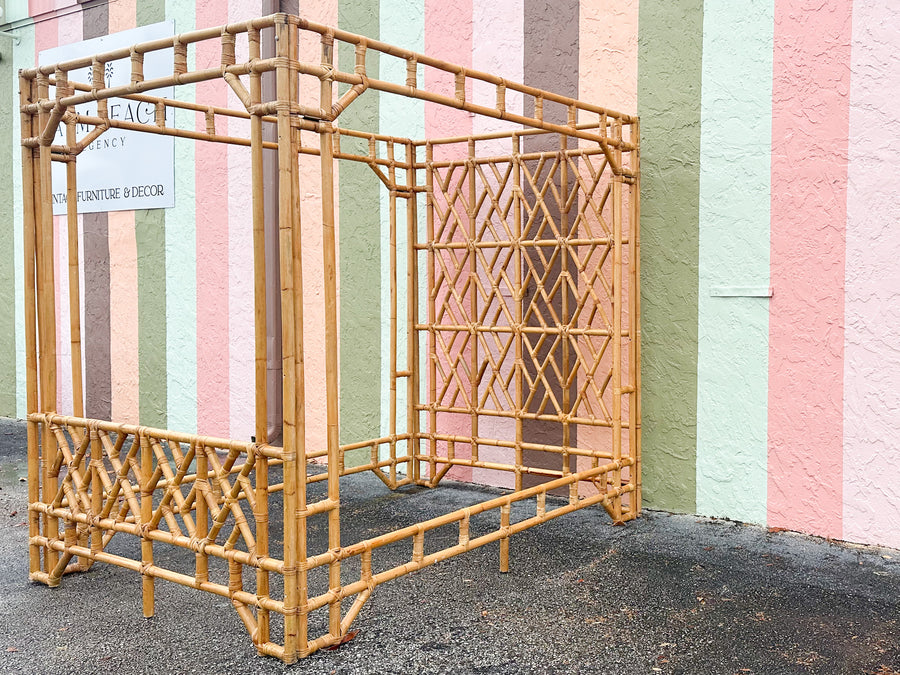 Fab Rattan Chippendale Queen Canopy Bed