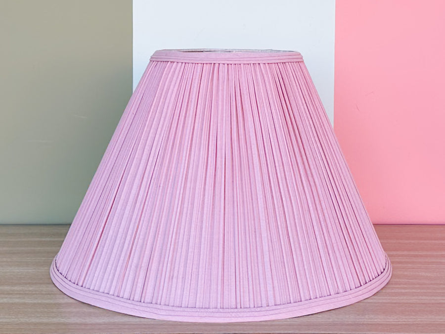 Pair of Vintage Kips Bay Show House Pink Pleated Lamp Shades