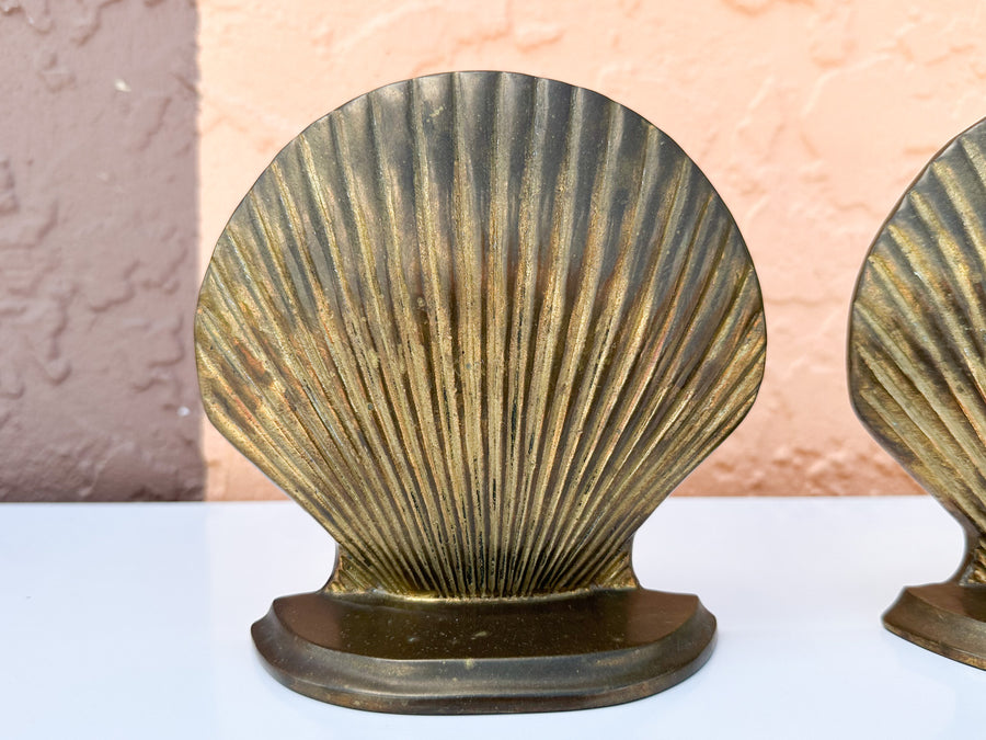 Pair of Brass Shell Bookends