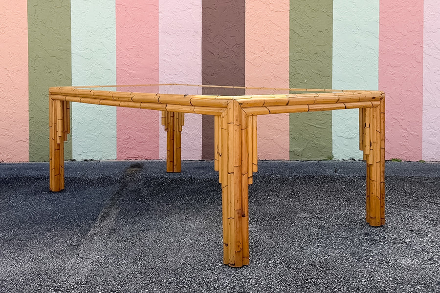 Old Florida Rattan Dining Table
