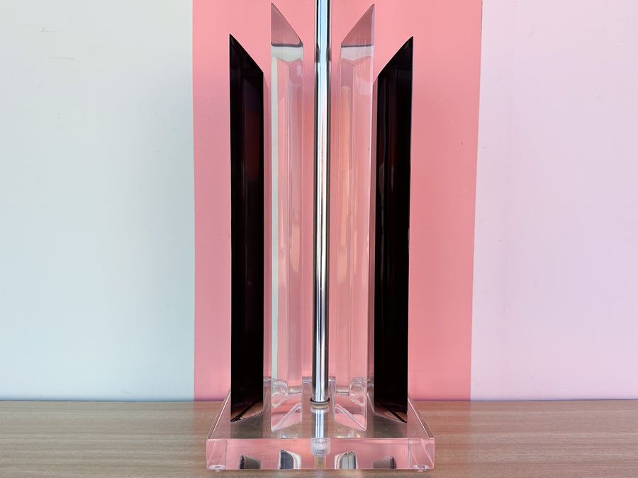 Van Teal Smoked Lucite Column Lamp