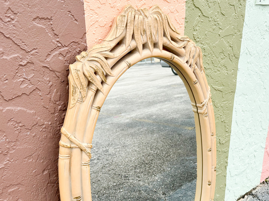 Faux Bamboo Leaf Mirror