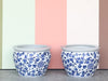Pair of Blue and White Cachepot