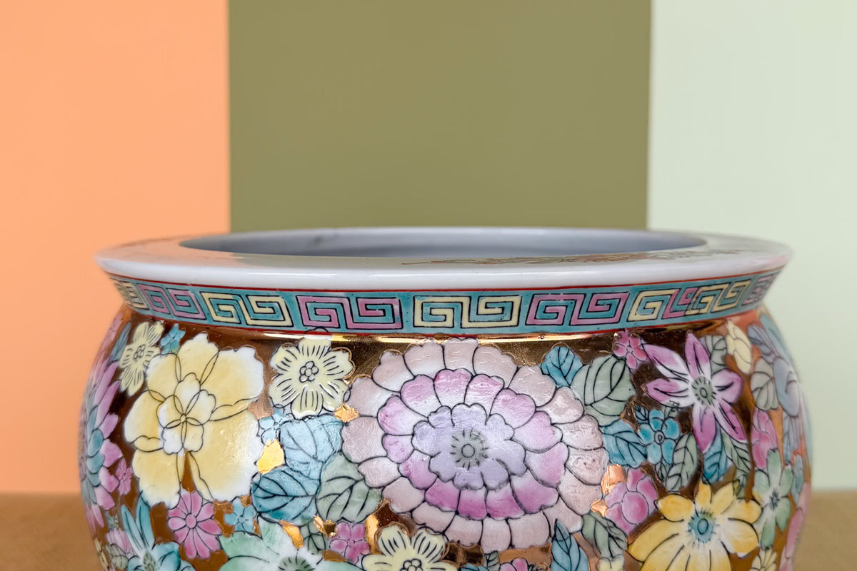 Floral Chinoiserie Cachepot