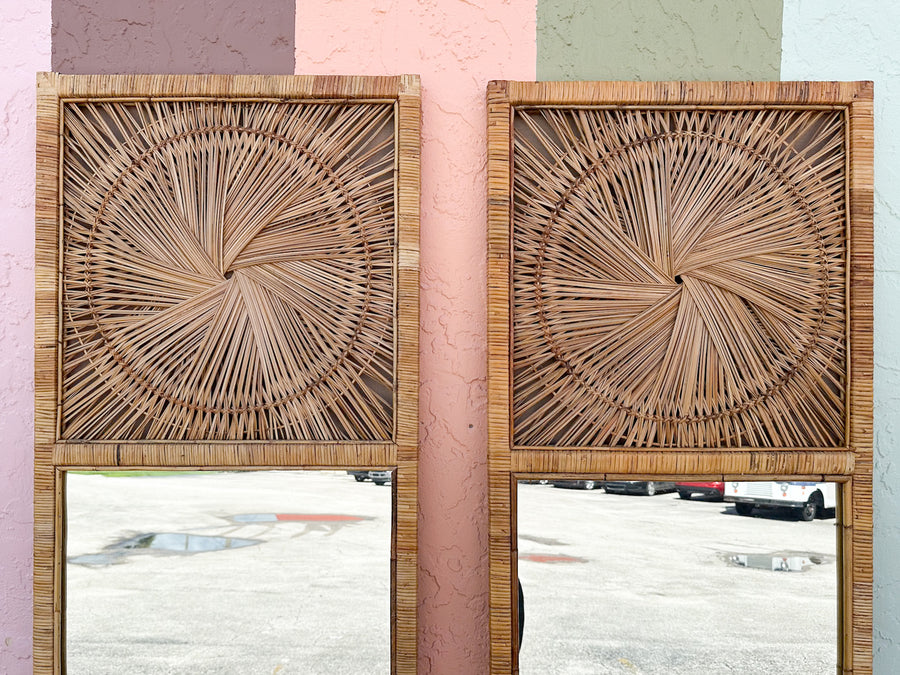 Pair of Island Chic Medallion Mirrors