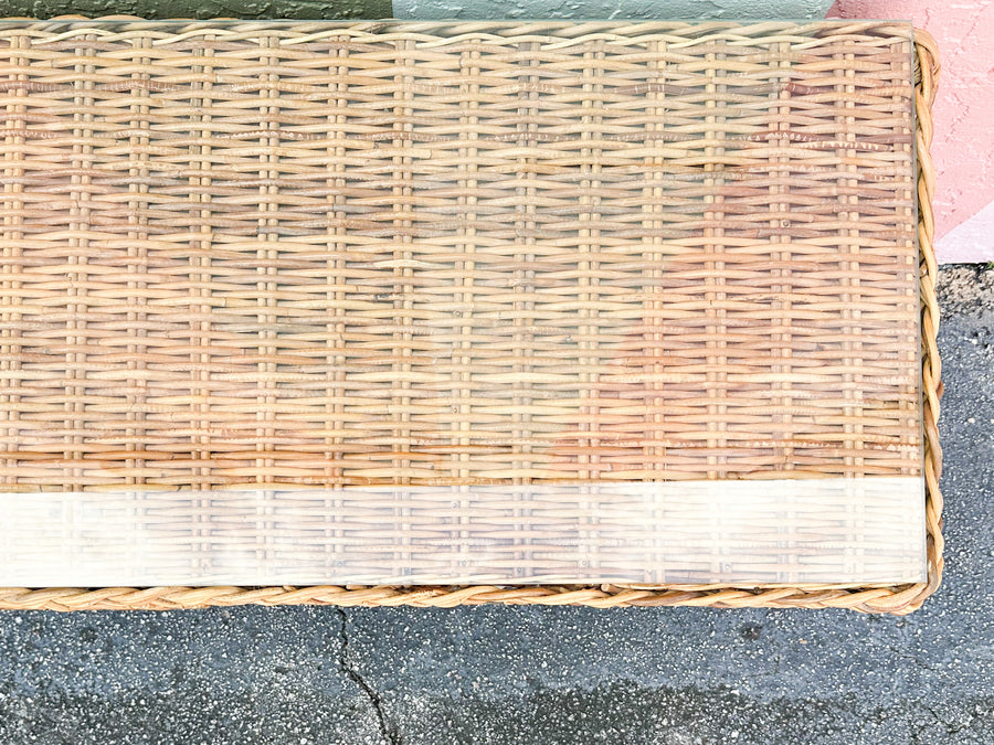 Braided Rattan Wrapped Dresser