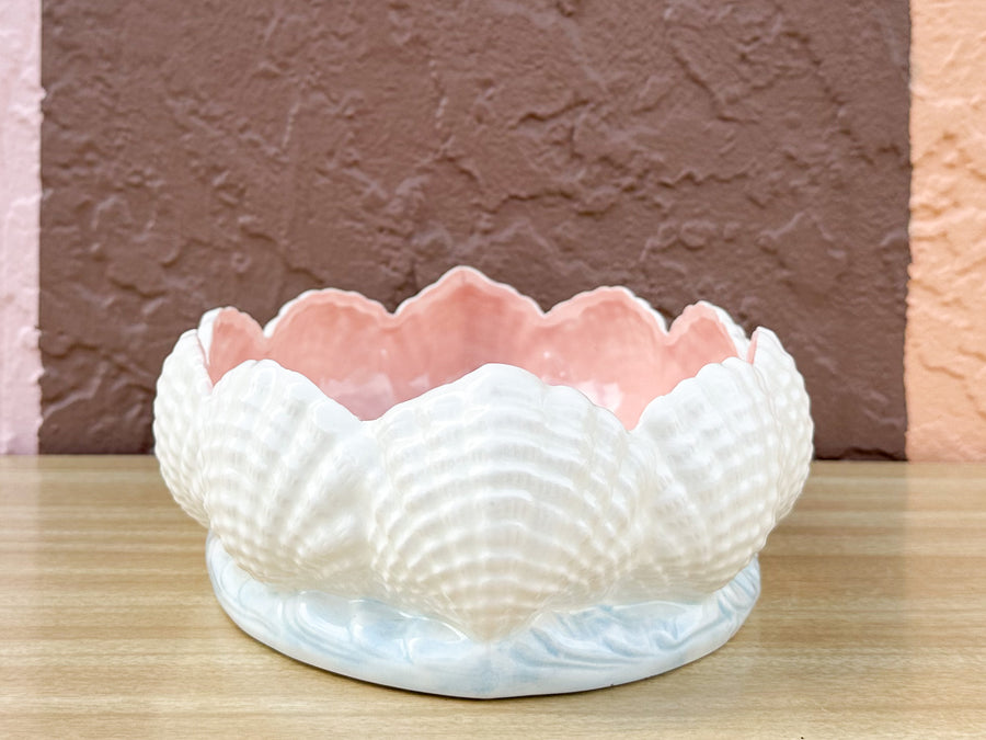 White and Pink Shell Cachepot