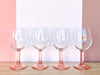 Set of Eight Pink Stem Glassware