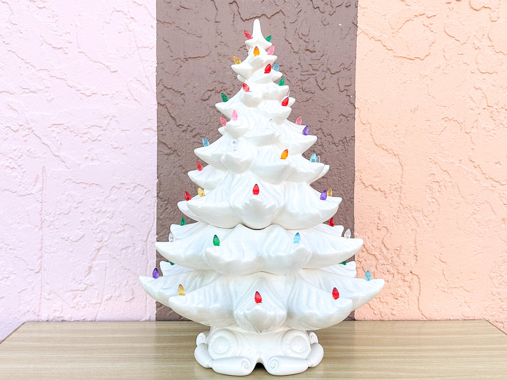 Panorama City - Ceramic Holiday Tree in Matte White